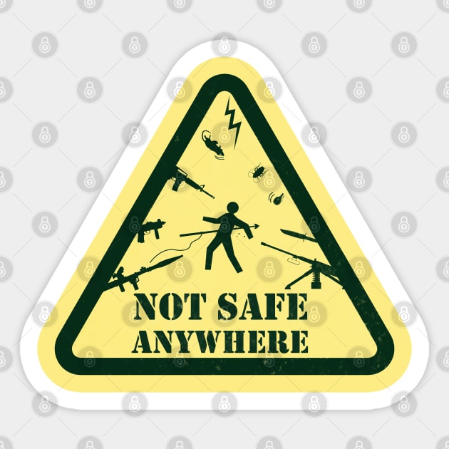 Funny Road Sign Gun Safety Awareness Sign Sticker by BoggsNicolas